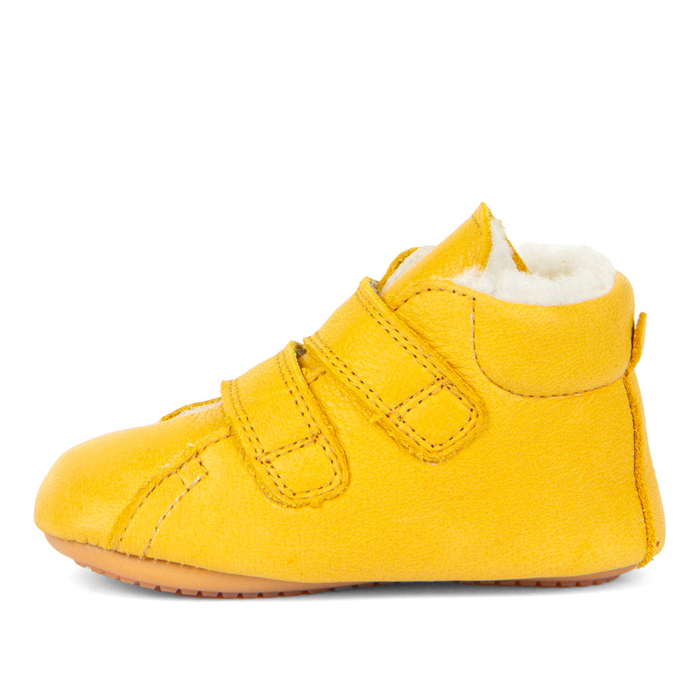 Froddo Prewalkers - Dark Yellow con borreguito-Froddo-Cacles Barefoot-Tienda de calzado barefoot respetuoso minimalista