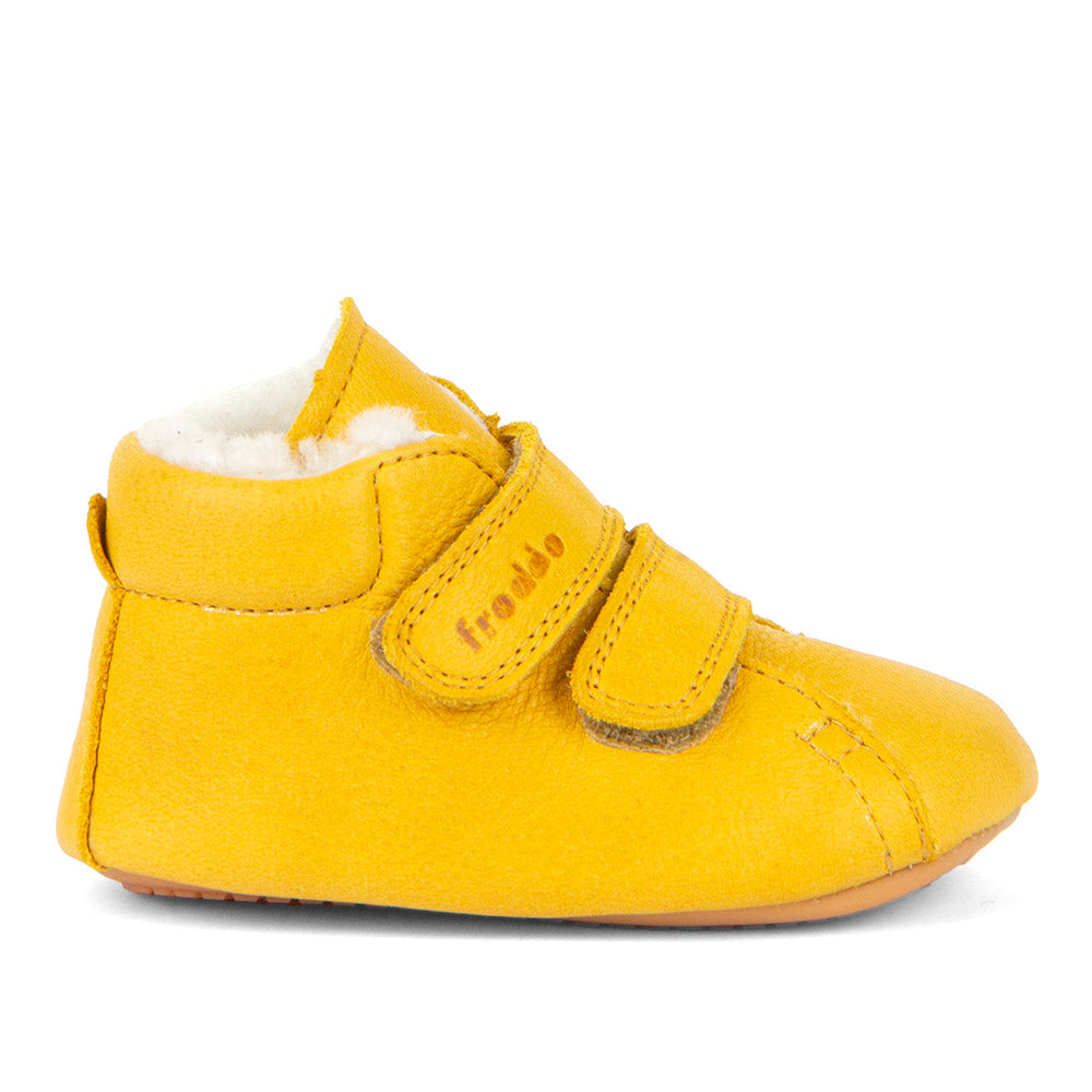 Froddo Prewalkers - Dark Yellow con borreguito-Froddo-Cacles Barefoot-Tienda de calzado barefoot respetuoso minimalista