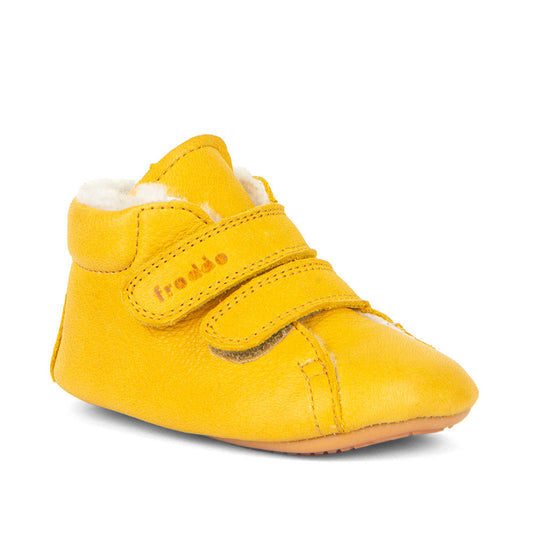 Froddo Prewalkers - Dark Yellow con borreguito-Froddo-Cacles Barefoot-Tienda de calzado barefoot respetuoso minimalista