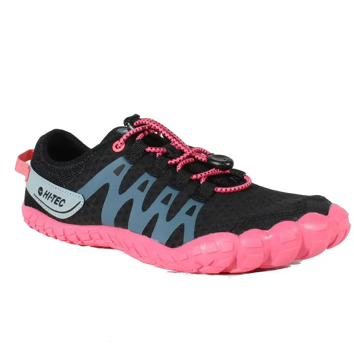 HI-Tec - Abyss Lady Negro/Fresa - zapatillas barefoot ligeras para trekking y outdoor