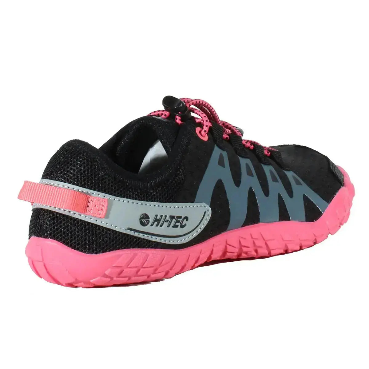 HI-Tec - Abyss Lady Negro/Fresa - zapatillas barefoot ligeras para trekking y outdoor
