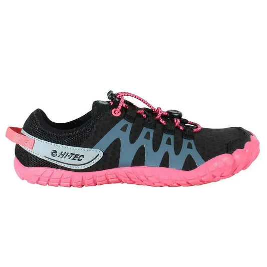 HI-Tec - Abyss Lady Negro/Fresa - zapatillas barefoot ligeras para trekking y outdoor