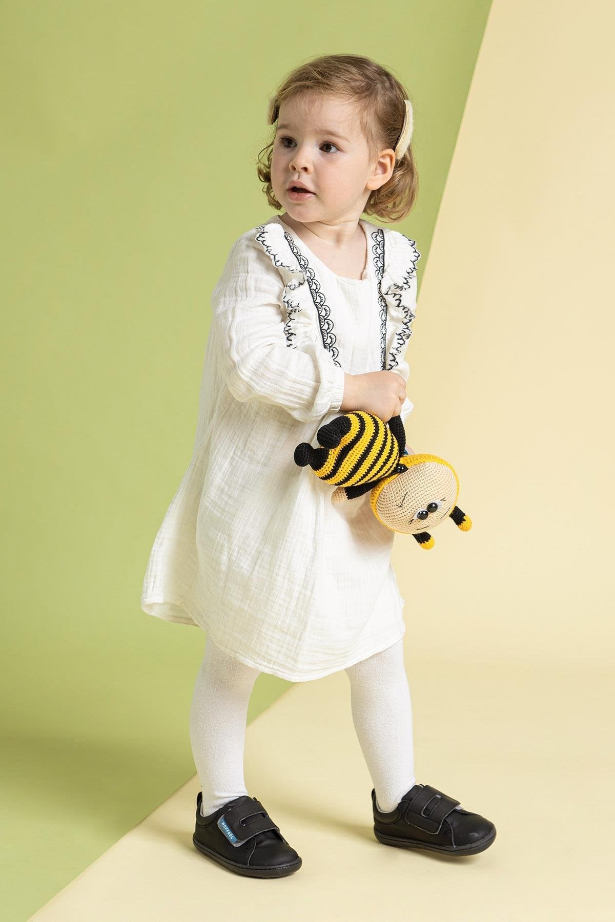 Hopfrög Kids - Smart Walker Casual Super Matte Black - zapatos colegiales barefoot univelcro