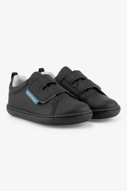 Hopfrög Kids - Smart Walker Casual Super Matte Black - zapatos colegiales barefoot univelcro