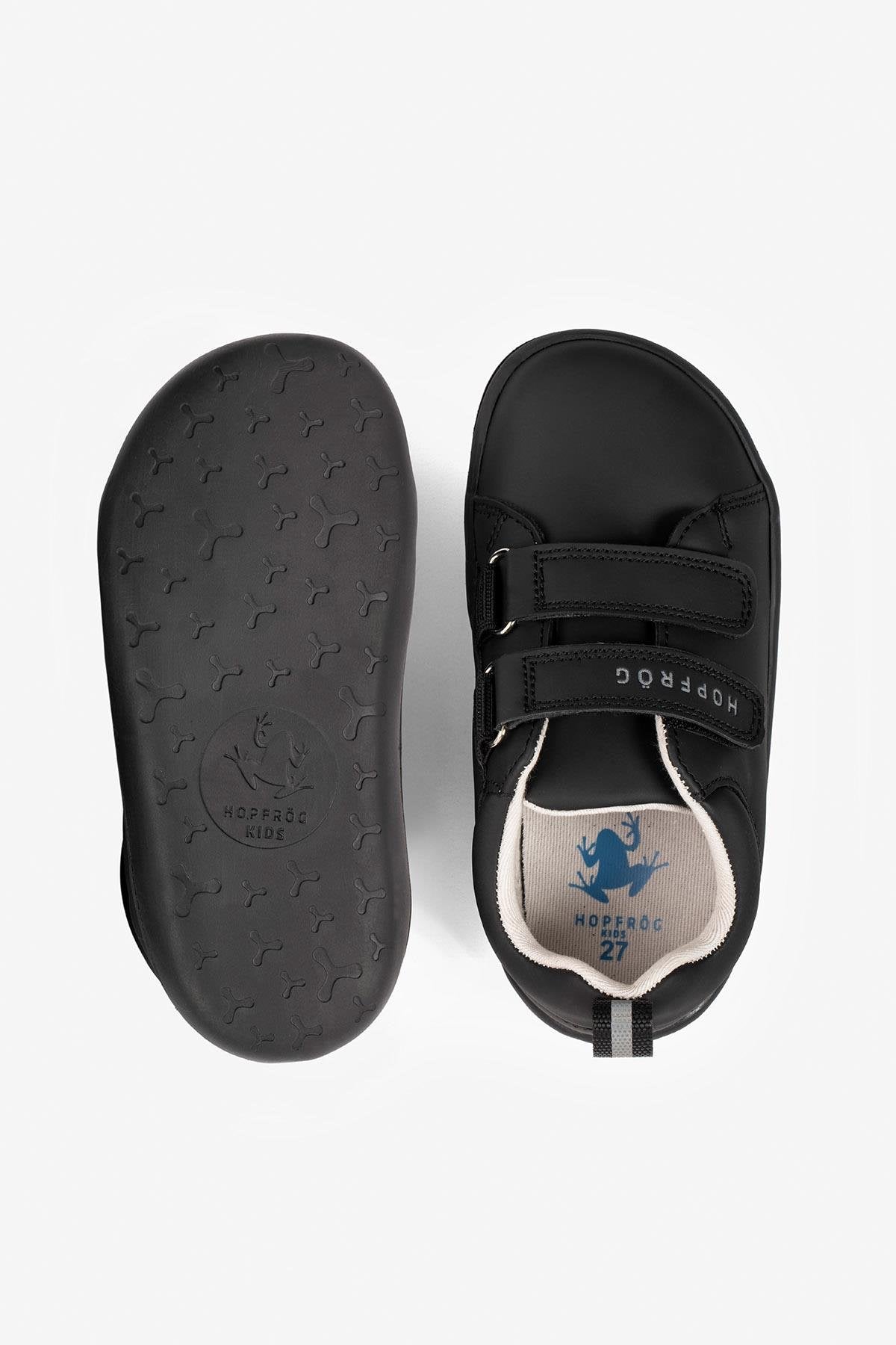 Hopfrög Kids - Smart Walker Junior Super Matte Black - zapatos colegiales barefoot