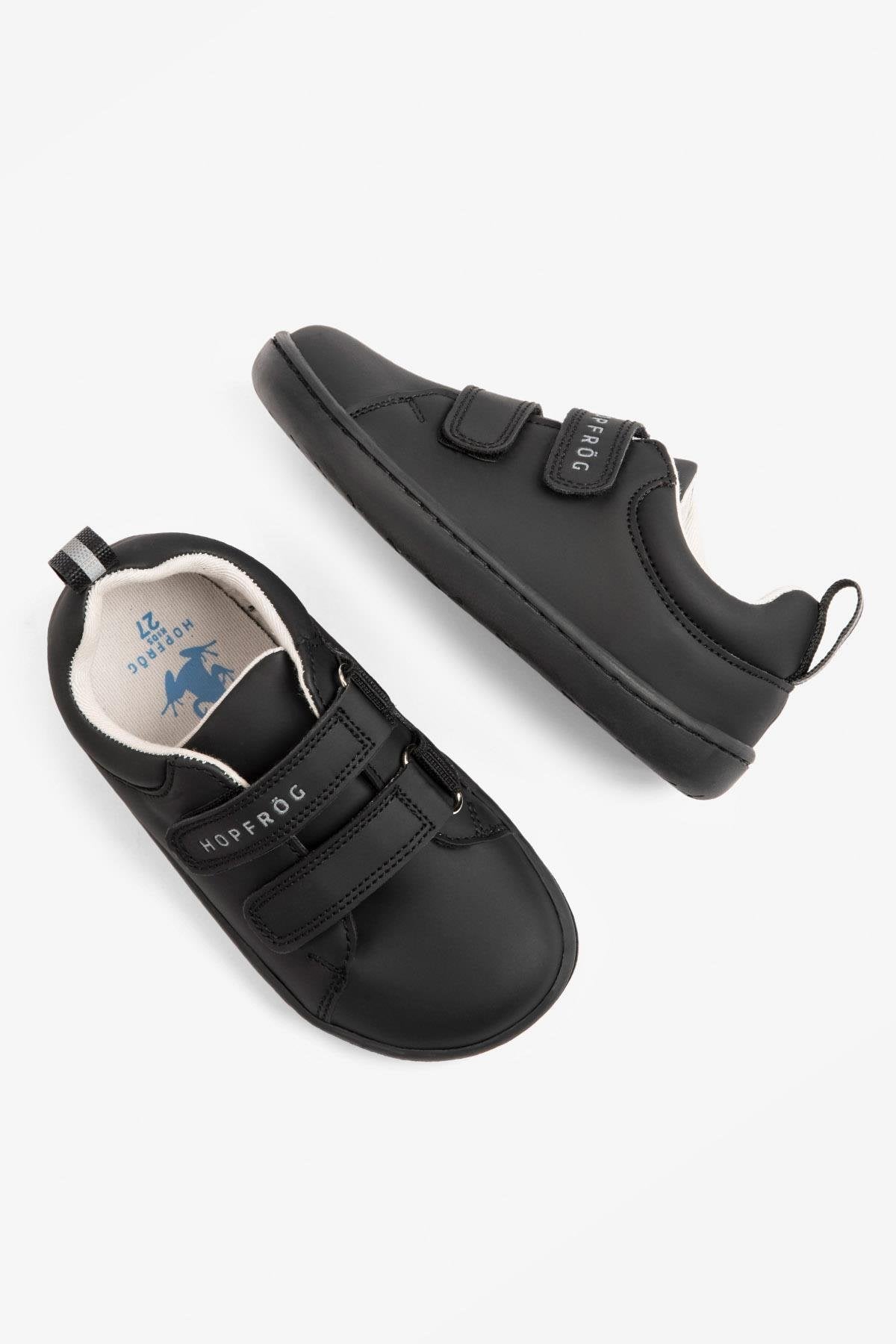 Hopfrög Kids - Smart Walker Junior Super Matte Black - zapatos colegiales barefoot