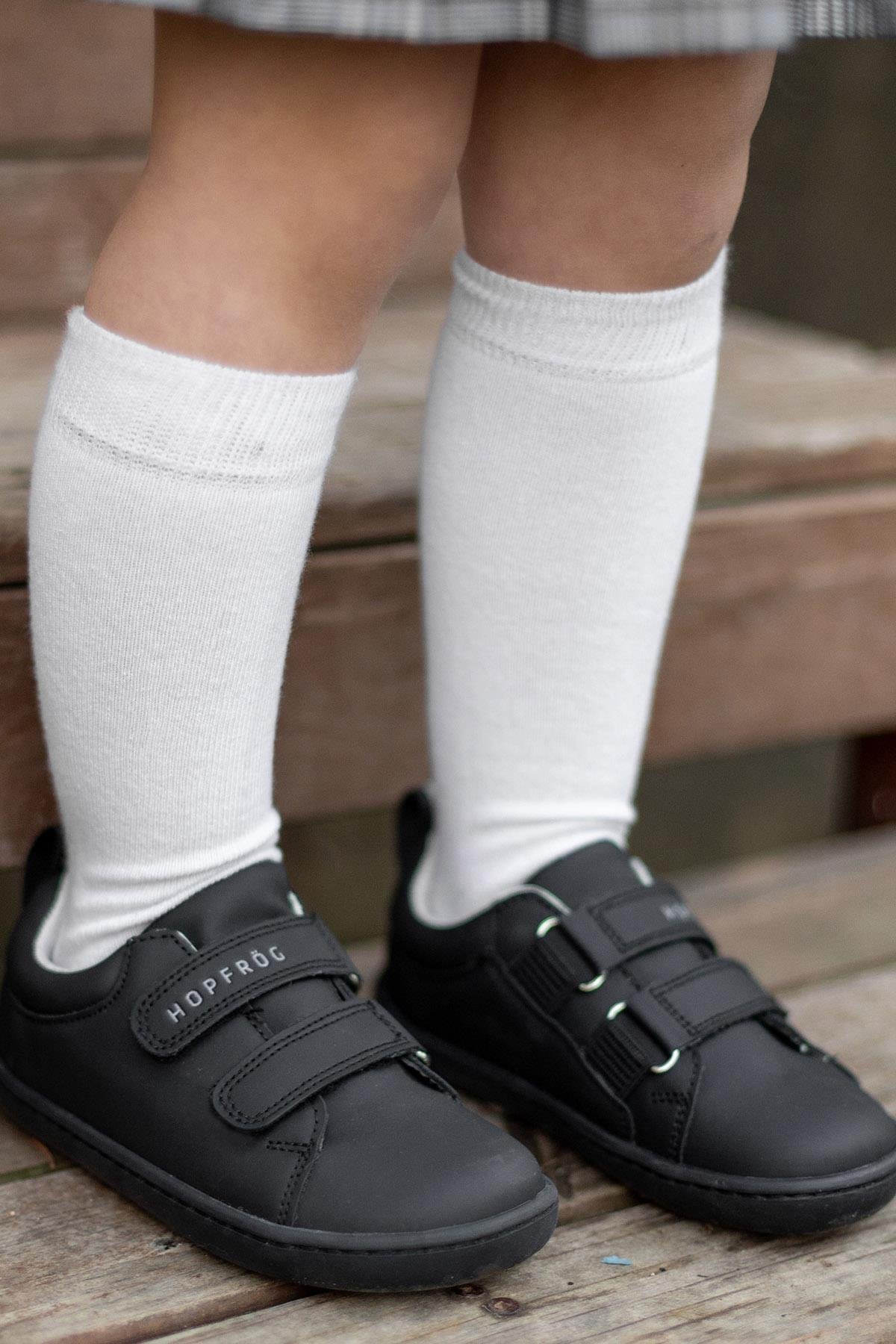 Hopfrög Kids - Smart Walker Junior Super Matte Black - zapatos colegiales barefoot