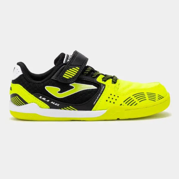 JOMA - Sala Max Kids Barefoot 2609 Amarillo Flúor Indoor - Zapatillas barefoot infantiles para fútbol sala