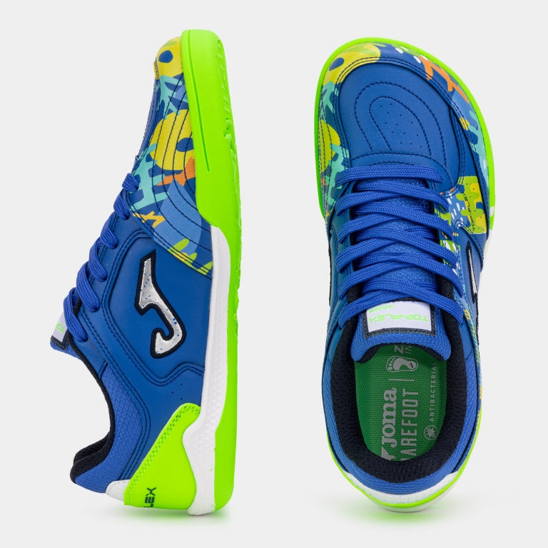 JOMA - Top Flex Junior Barefoot 2604 Royal Indoor - Zapatillas barefoot de fútbol sala para niños grandes