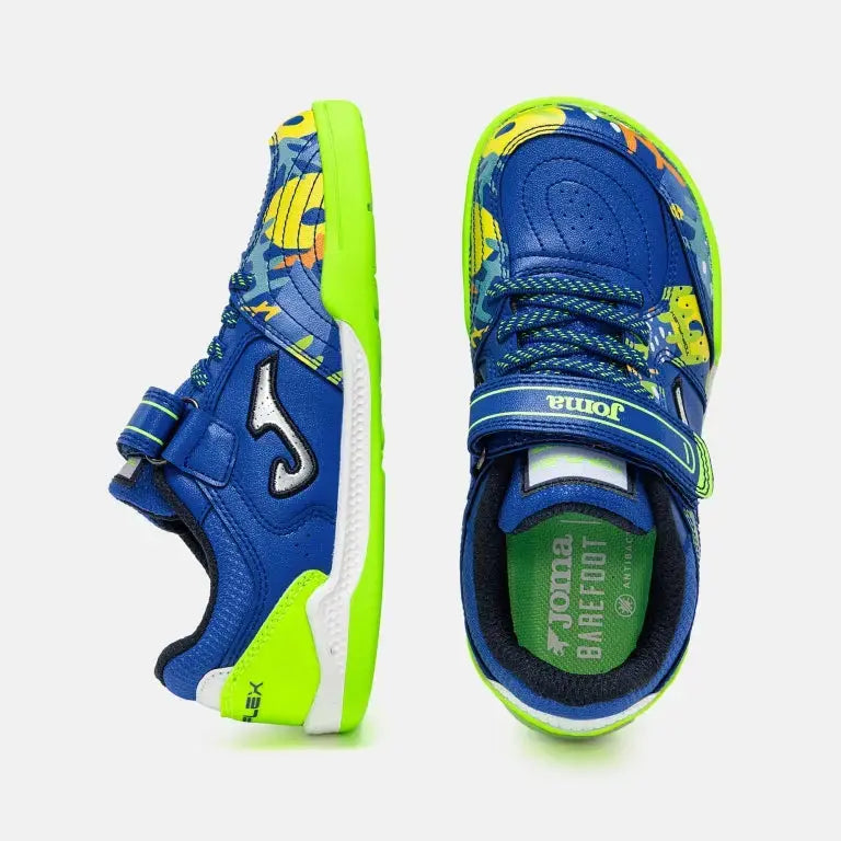 JOMA - Top Flex Kids Barefoot 2604 Royal Indoor - Chaussures barefoot de futsal pour enfants - Joma - Chaussures Barefoot - Boutique de chaussures barefoot minimalistes et respectueuses