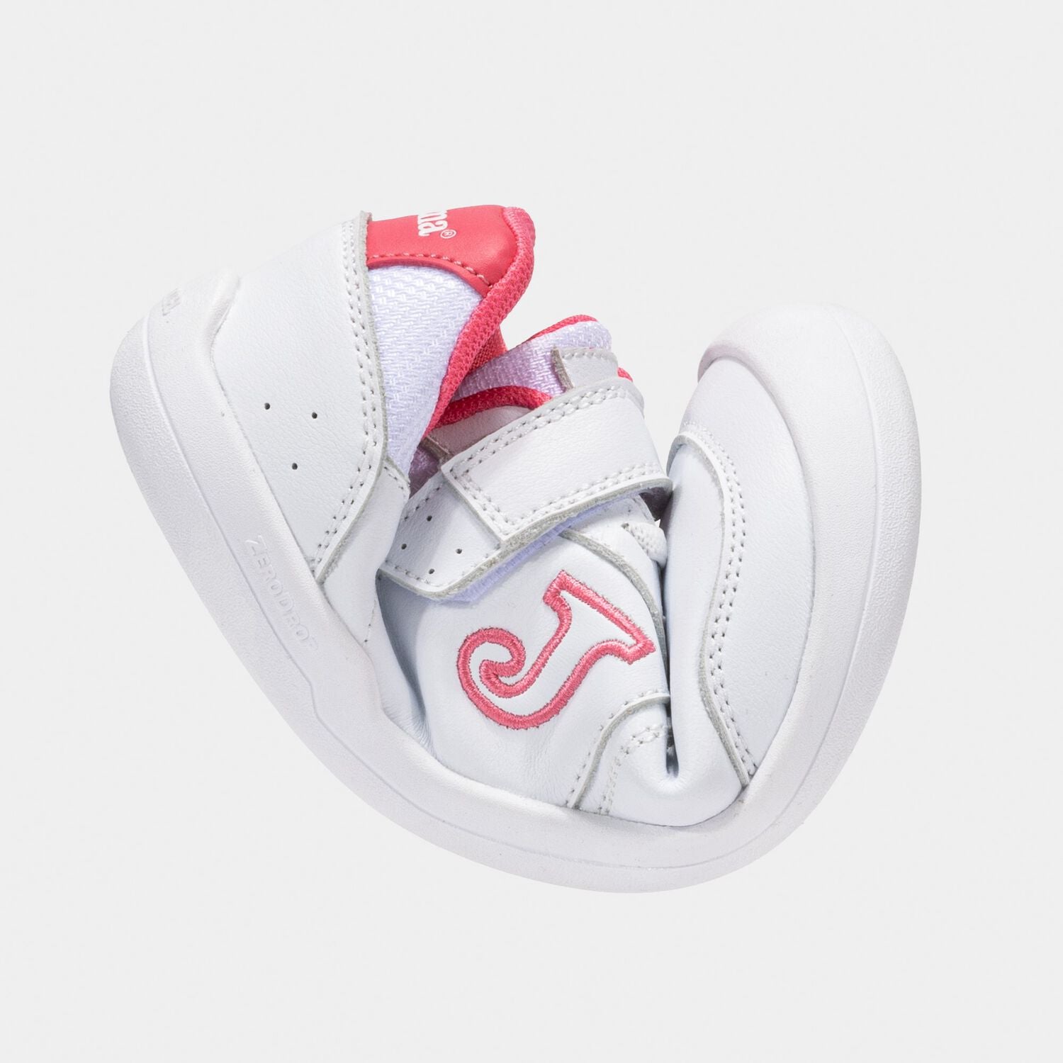 Joma - Vela Jr Blanco & Rosa - Deportiva colegial barefoot-Joma-Cacles Barefoot-Tienda de calzado barefoot respetuoso minimalista