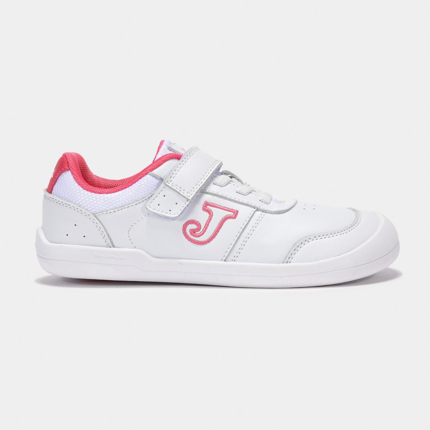 Joma - Vela Jr Blanco & Rosa - Deportiva colegial barefoot-Joma-Cacles Barefoot-Tienda de calzado barefoot respetuoso minimalista
