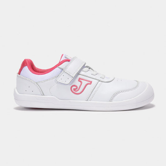 Joma - Vela Jr Blanco & Rosa - Deportiva colegial barefoot-Joma-Cacles Barefoot-Tienda de calzado barefoot respetuoso minimalista