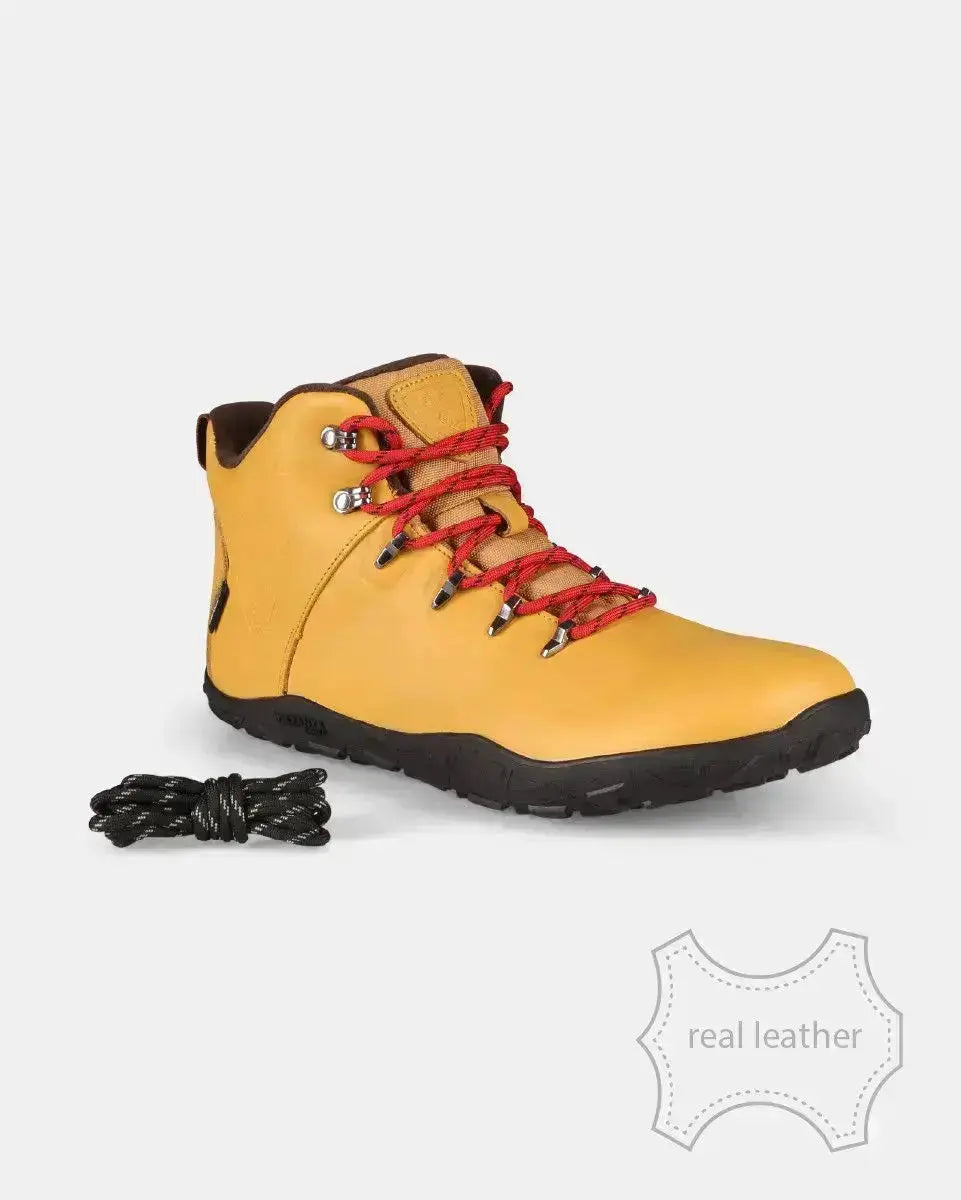 Kilpi Bare Leather High-U Beige - Botas barefoot impermeables Unisex para senderismo