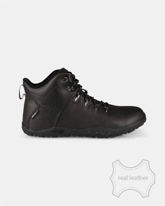 Kilpi - Bare Leather High-U Black - Botas Barefoot para Hiking y Montaña