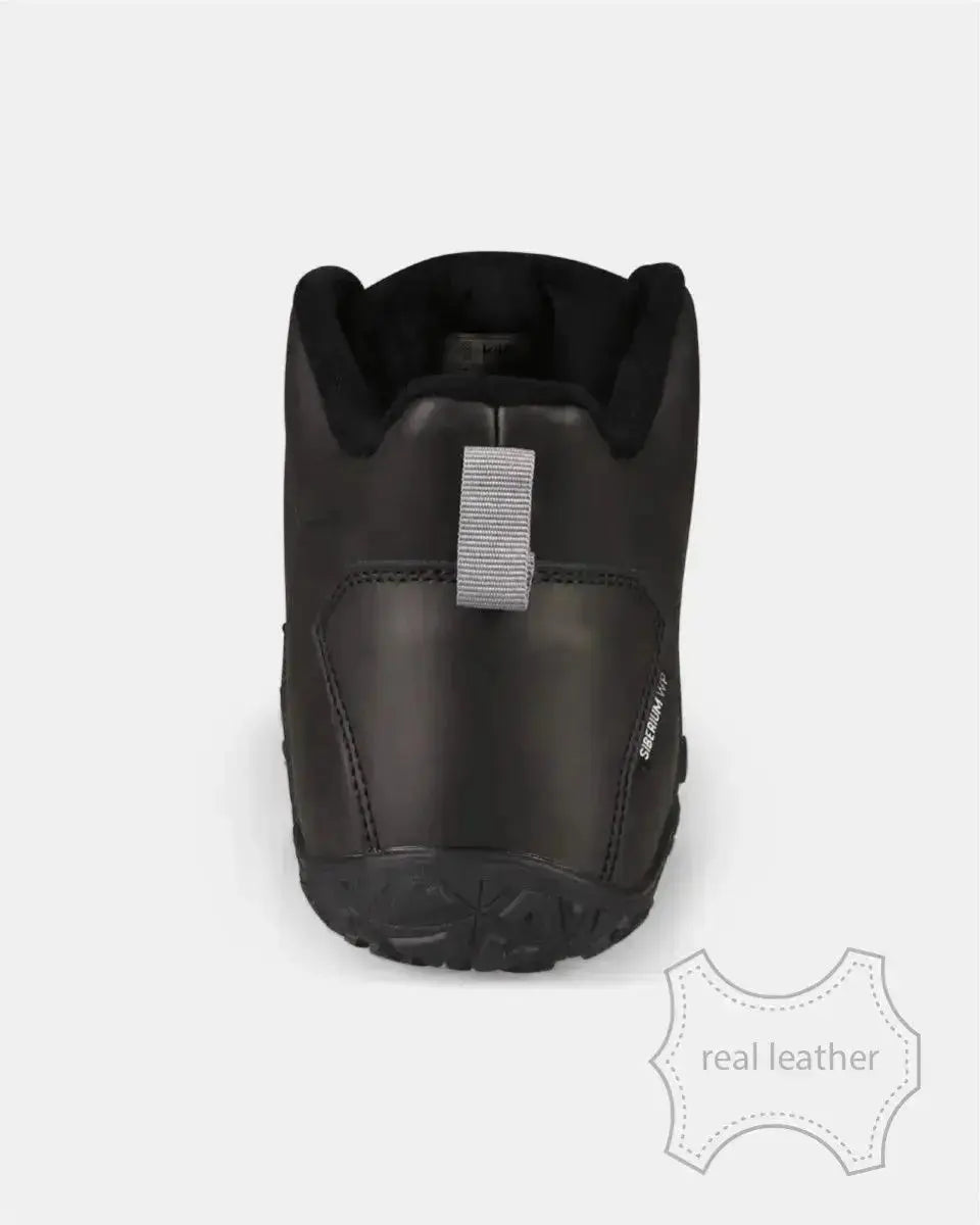 Kilpi Bare Leather High-U Black - Botas barefoot impermeables unisex para senderismo