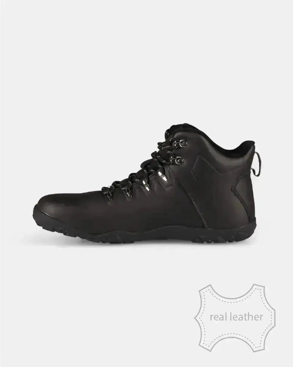 Kilpi Bare Leather High-U Noir - Bottes barefoot imperméables pour la randonnée