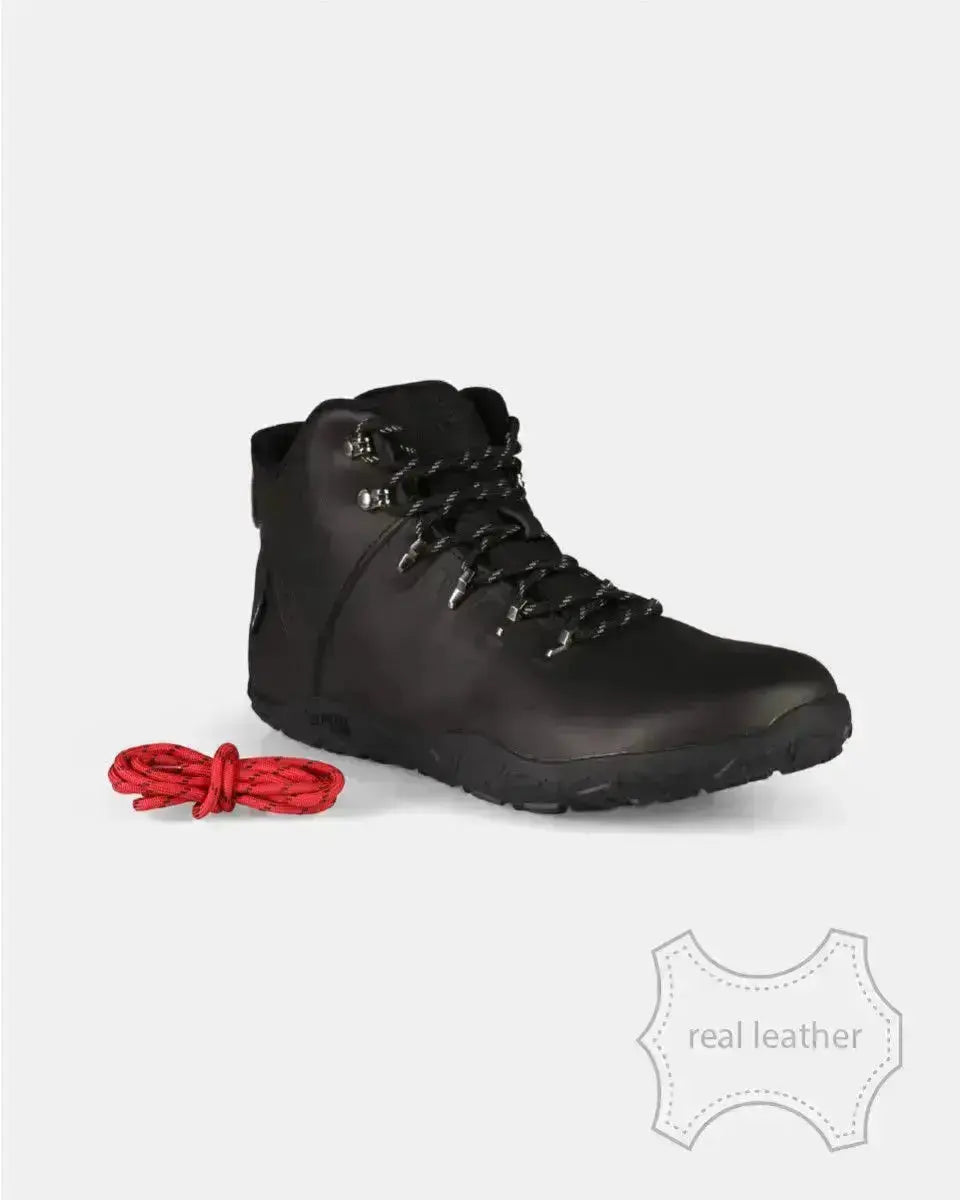 Kilpi Bare Leather High-U Noir - Bottes barefoot imperméables pour la randonnée
