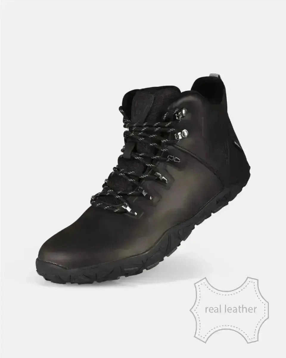 Kilpi Bare Leather High-U Noir - Bottes barefoot imperméables pour la randonnée