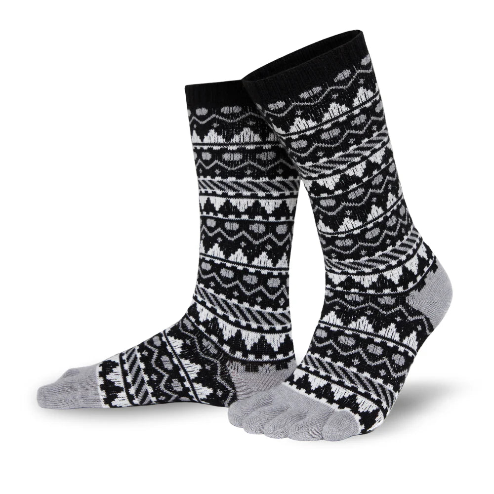 Knitido - Biwa schwarz / weiß - Calcetines Nórdicos Barefoot Media Caña-Knitido-Cacles Barefoot-Tienda de calzado barefoot respetuoso minimalista