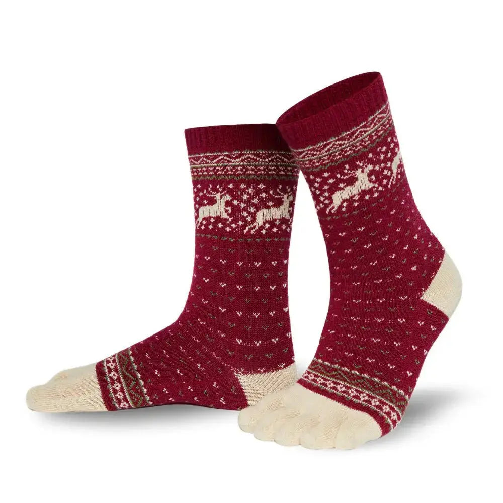 Knitido - Hossa weinrot - Calcetines Nórdicos Barefoot Media Caña