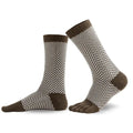Knitido - Sill khaki / weiß - Calcetines Nórdicos Barefoot Media Caña