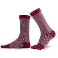 Knitido - Sill weinrot / hellgrau - Calcetines Barefoot de dedos Media Caña Nórdicos para Adultos