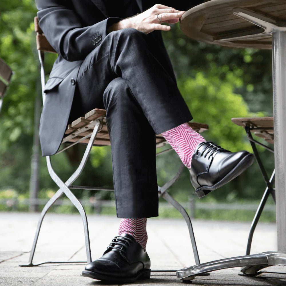 Knitido - Sill weinrot / hellgrau - Calcetines Nórdicos Barefoot Media Caña [BF] - Cacles Barefoot