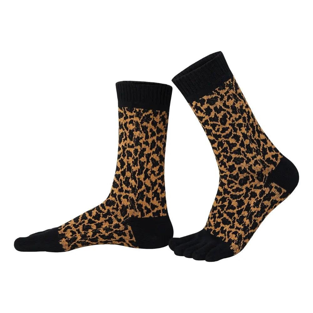 Knitido Trailer Garden Leopard - Calcetines de Dedos en Estampado Animal - Cacles Barefoot