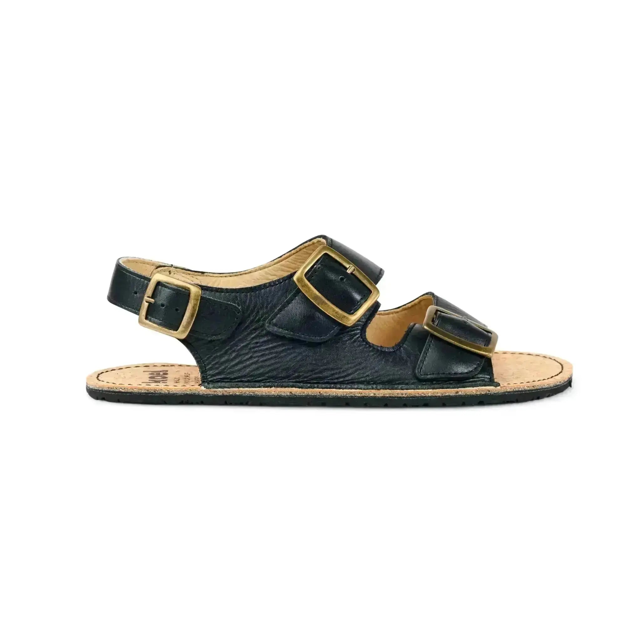 Koel - Ada Black - sandalias barefoot triple hebilla negras para mujer