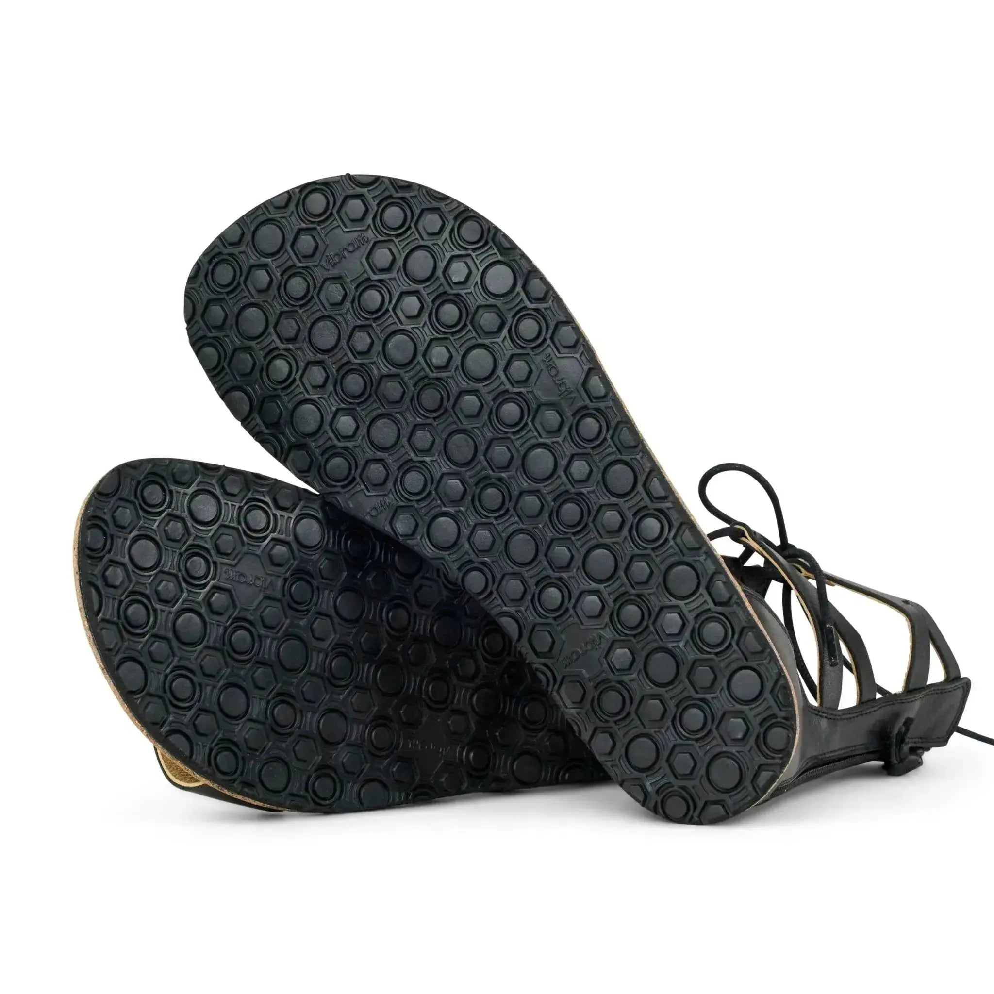 Koel Arina Napa Black - sandalias barefoot romanas de cordones