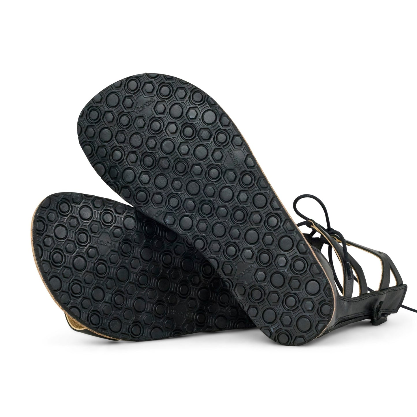 Koel Arina Napa Black - sandalias barefoot romanas de cordones - Cacles Barefoot