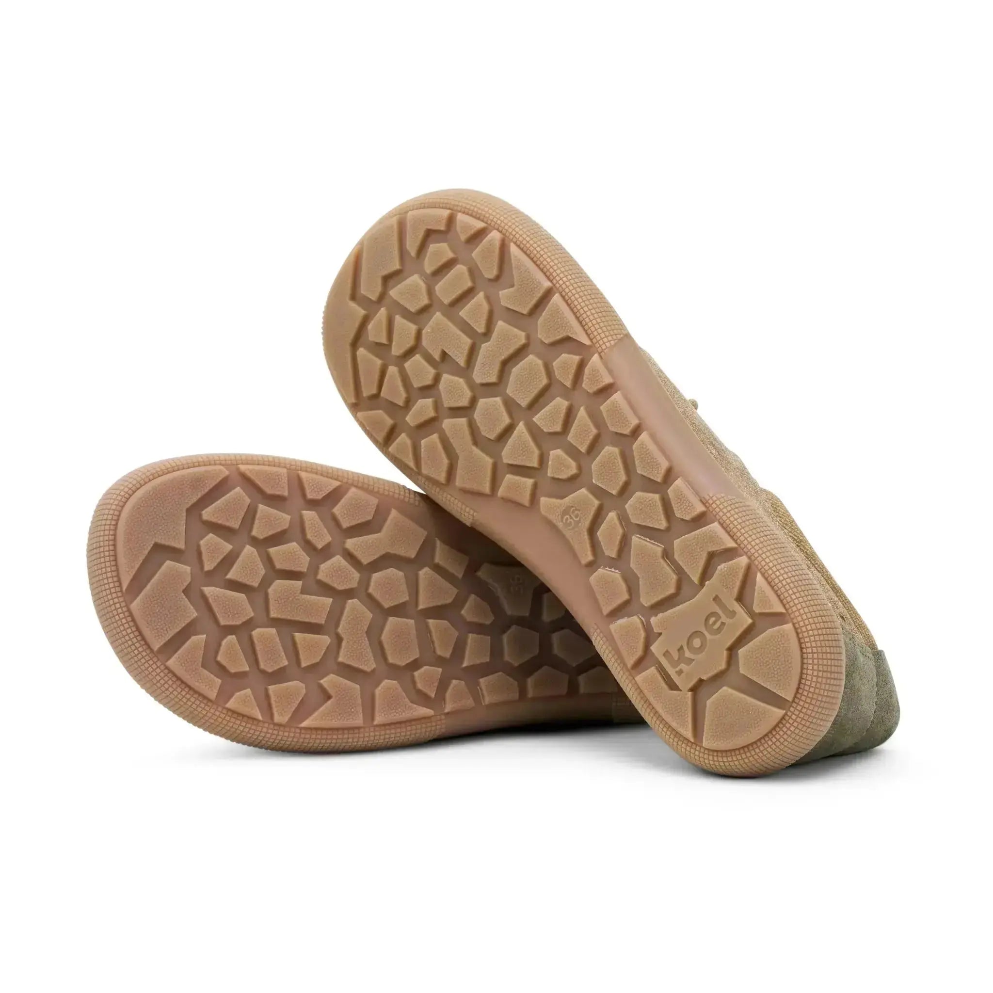 Koel - Fago Leather Taupe - Naúticos barefoot "Wallabee"