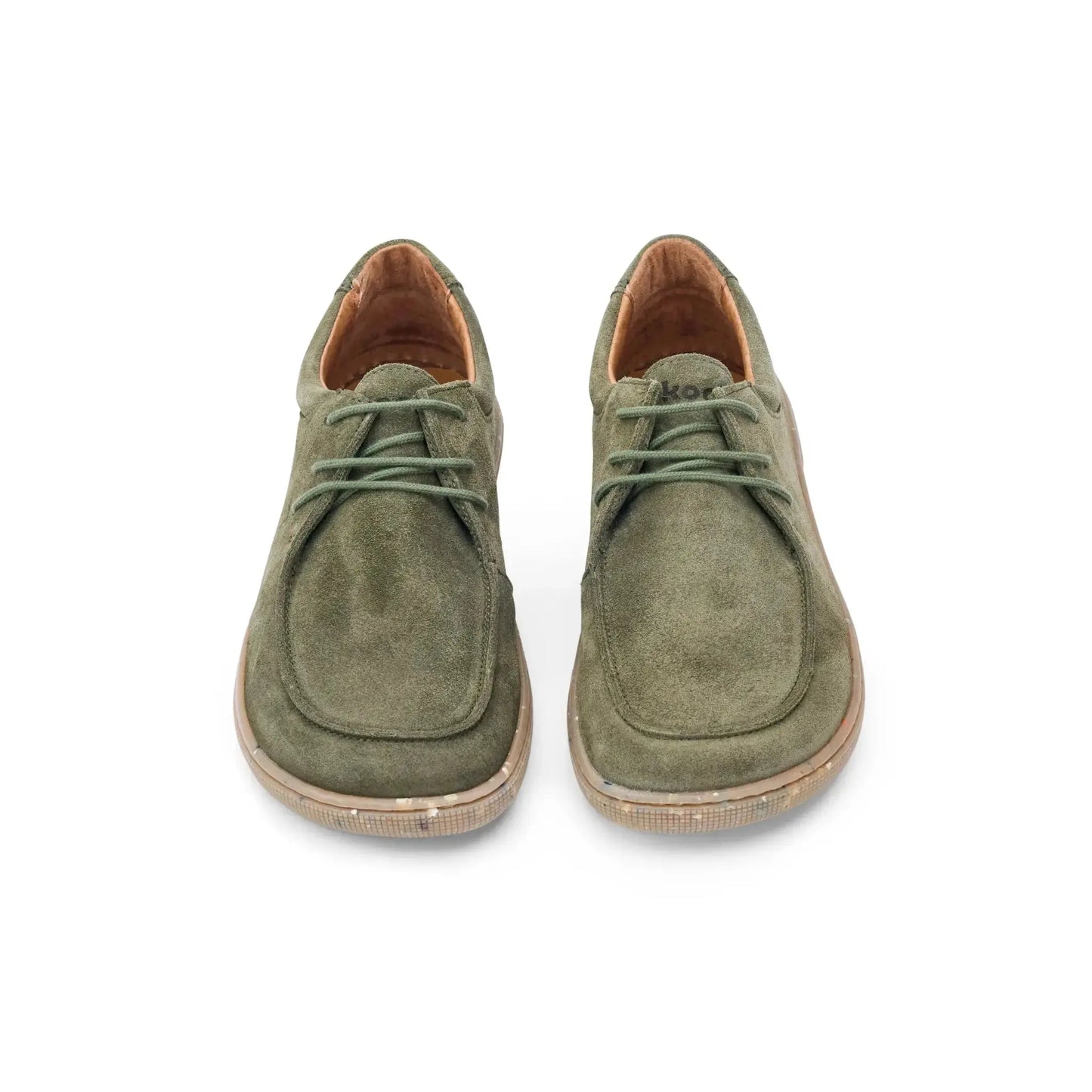 Koel - Fago Suede Olive - Náuticos barefoot "Wallabee"