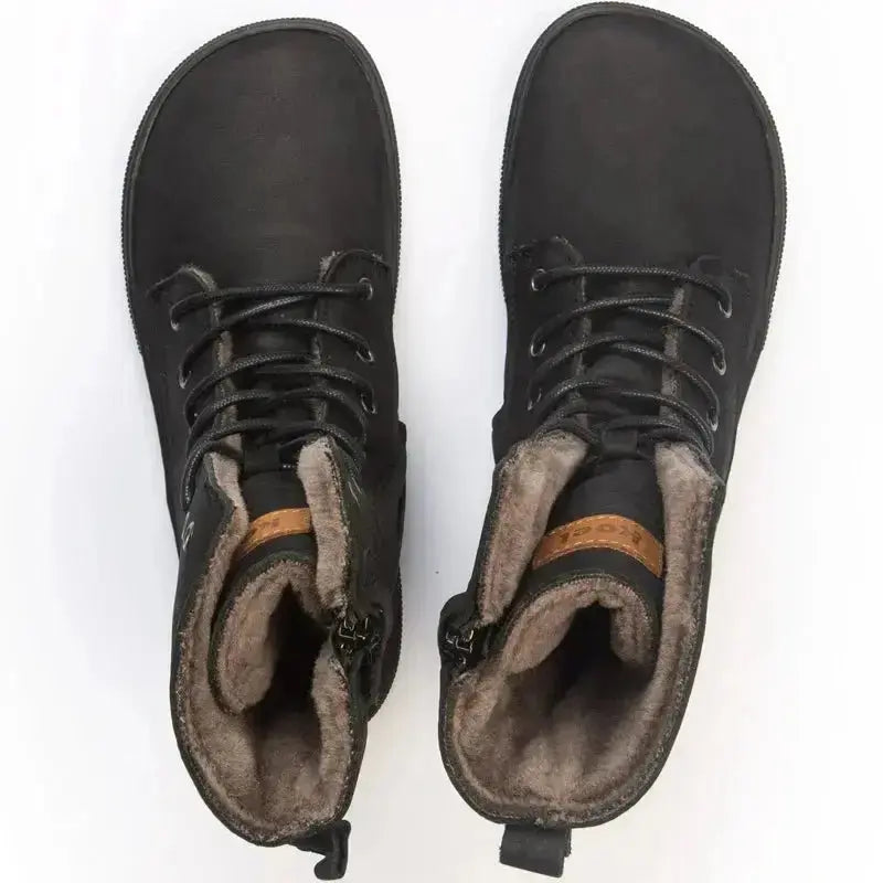 Koel - Faro Lambswool Black - Botas barefoot calientes unisex negras