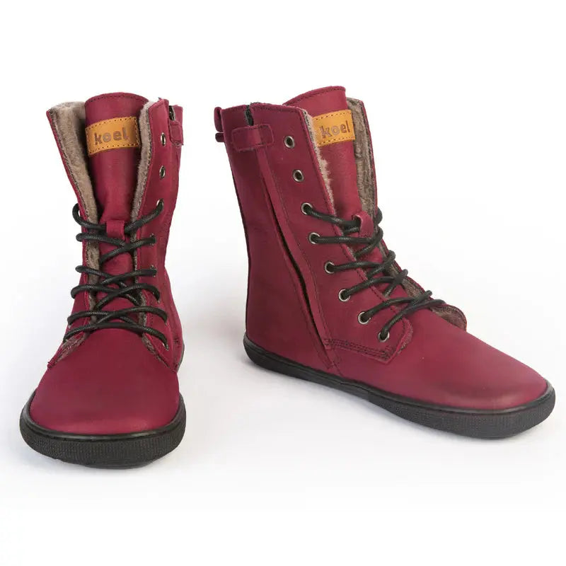 Koel - Faro Lambswool Bordo - Bottes barefoot chaudes
