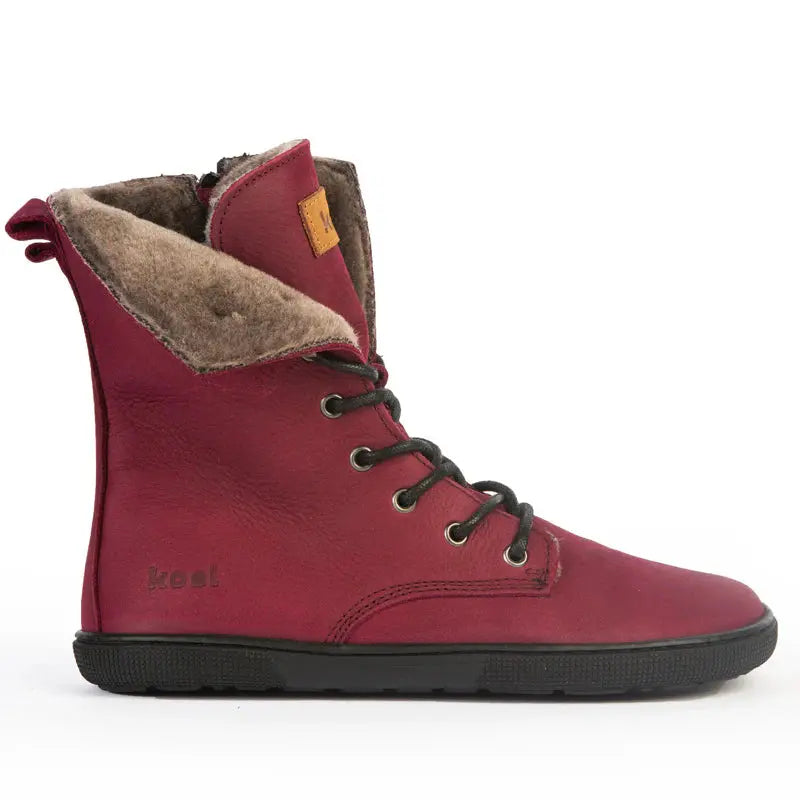 Koel - Faro Lambswool Bordo - Bottes barefoot chaudes