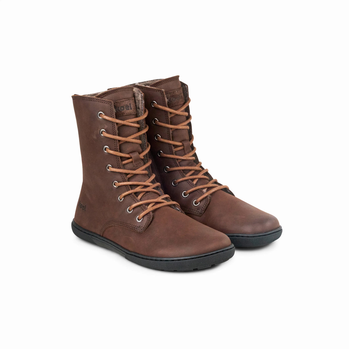 Koel Faro Lambswool Brown - Botas barefoot militares calientes unisex marrones