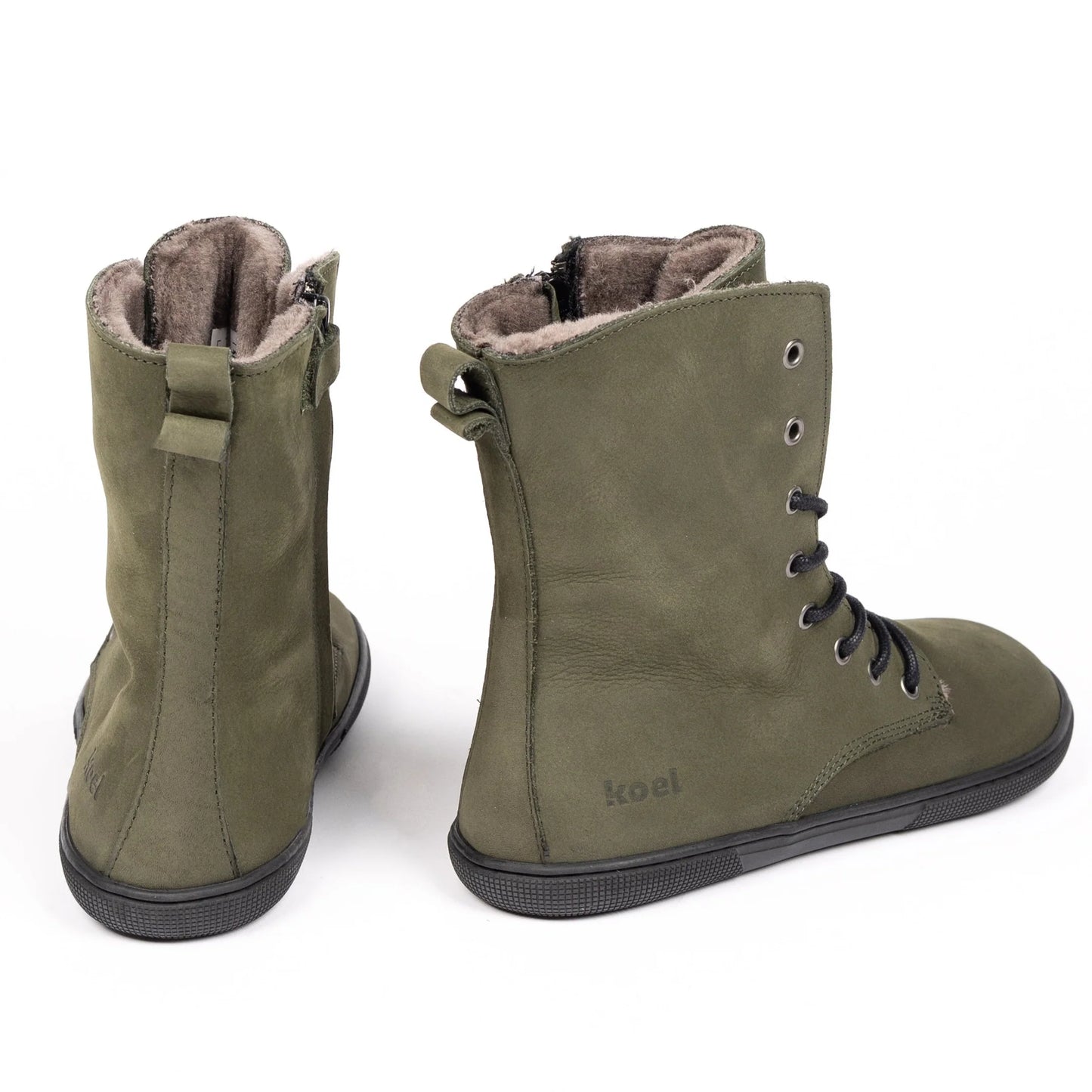 Koel - Faro Lambswool Khaki - Botas barefoot calientes