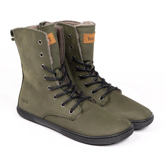 Koel - Faro Lambswool Khaki - Botas barefoot calientes