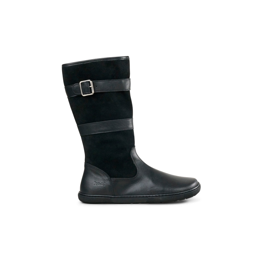 Koel - Felicia Hydro Black - Botas barefoot unisex negras  Cacles Barefoot