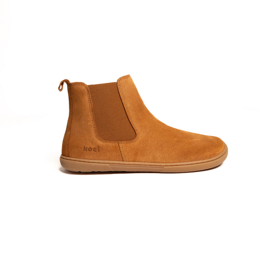Koel - Filas Suede Cognac - Botines chelsea barefoot-Koel-Cacles Barefoot-Tienda de calzado barefoot respetuoso minimalista