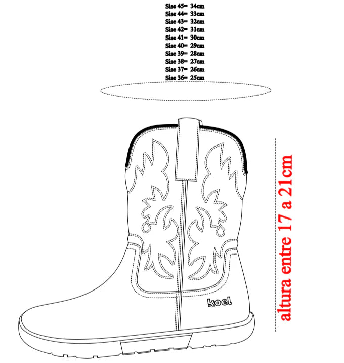 Koel - Fiona Felt - Botas vaqueras barefoot marrón
