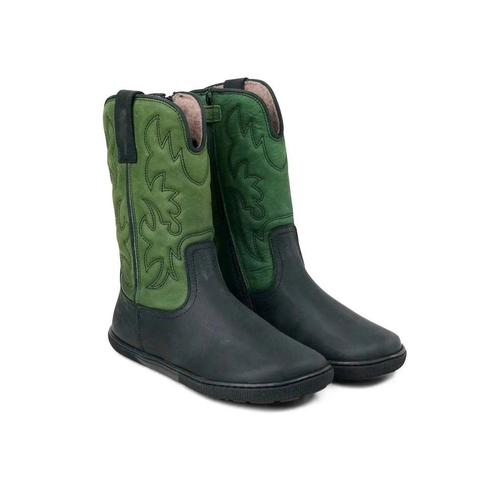 Koel - Fiona Felt Green - Botas vaqueras barefoot para mujer