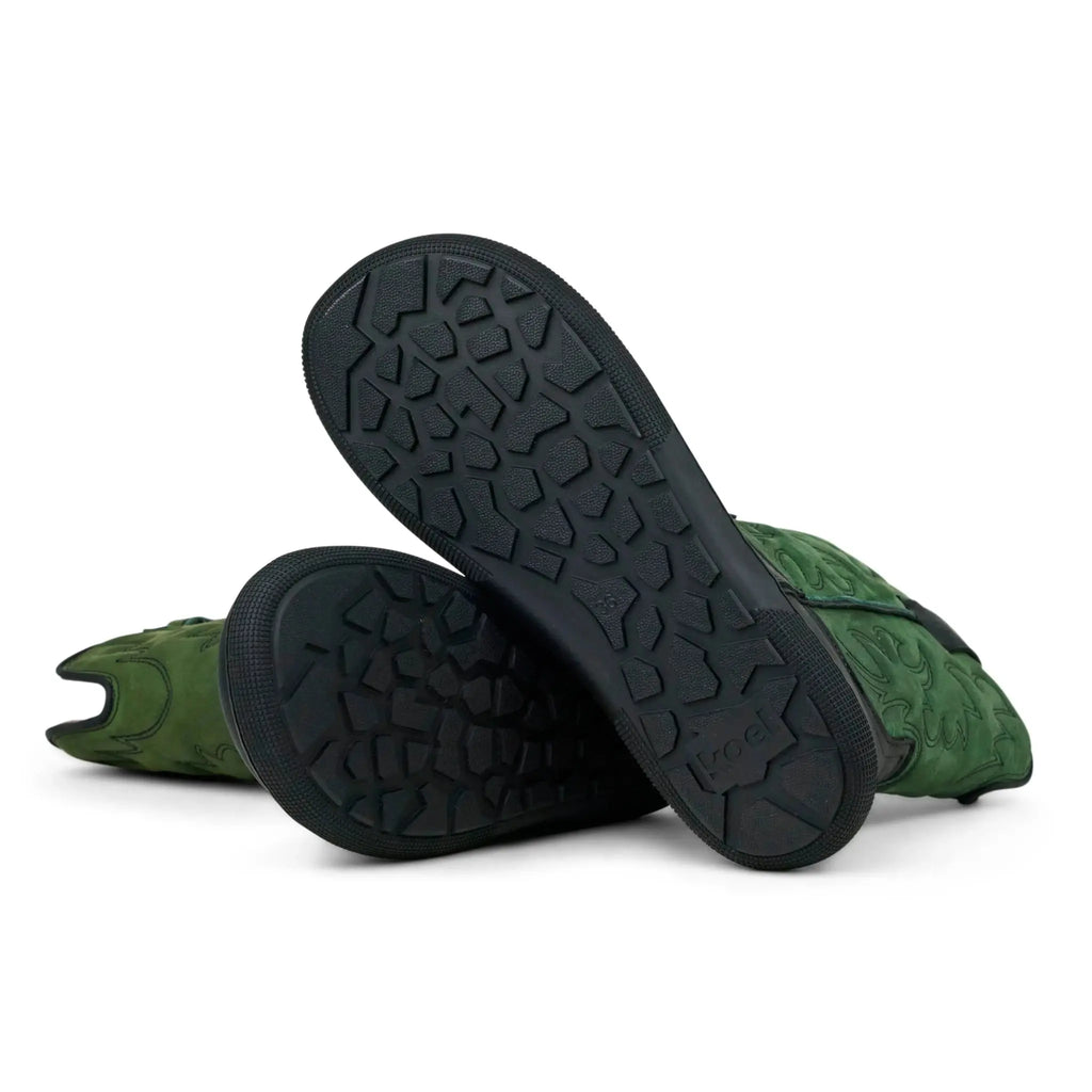 Koel - Fiona Felt Green - Botas vaqueras barefoot para mujer