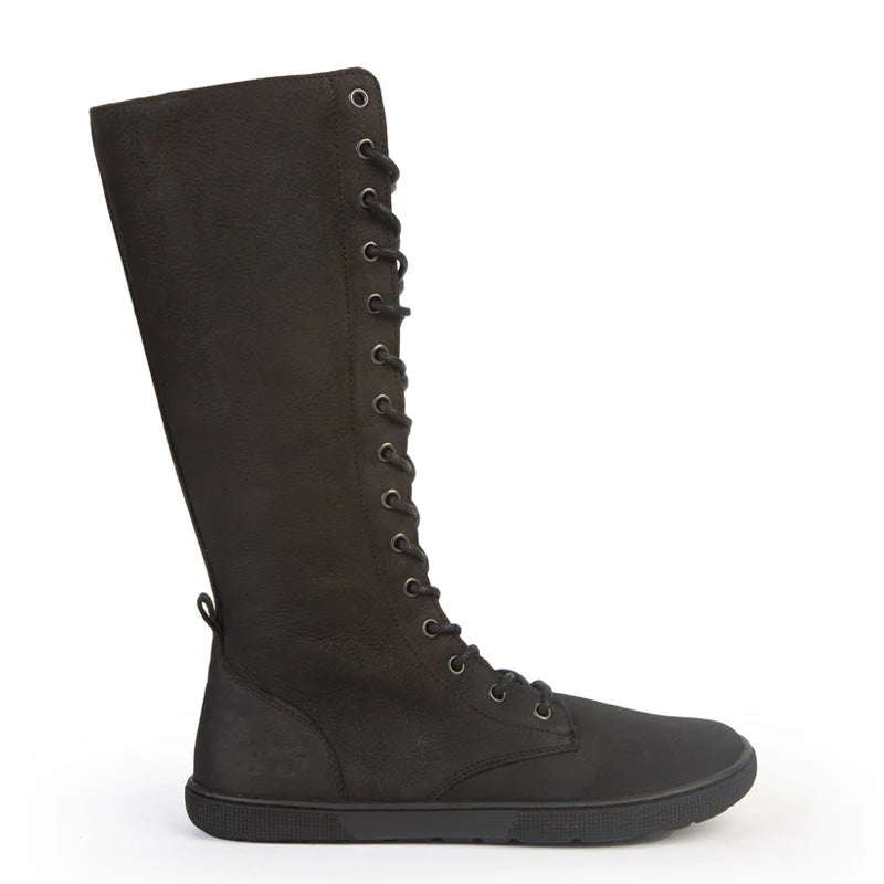 Koel - Flora Lambswool Black - Botas altas barefoot calientes-Koel-Cacles Barefoot-Tienda de calzado barefoot respetuoso minimalista