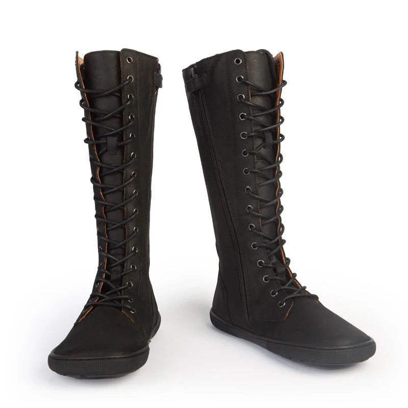 Koel - Flora Lambswool Black - Botas altas barefoot calientes-Koel-Cacles Barefoot-Tienda de calzado barefoot respetuoso minimalista