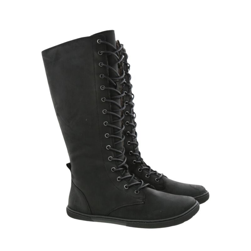 Koel - Flora Lambswool Black - Botas altas barefoot calientes-Koel-Cacles Barefoot-Tienda de calzado barefoot respetuoso minimalista