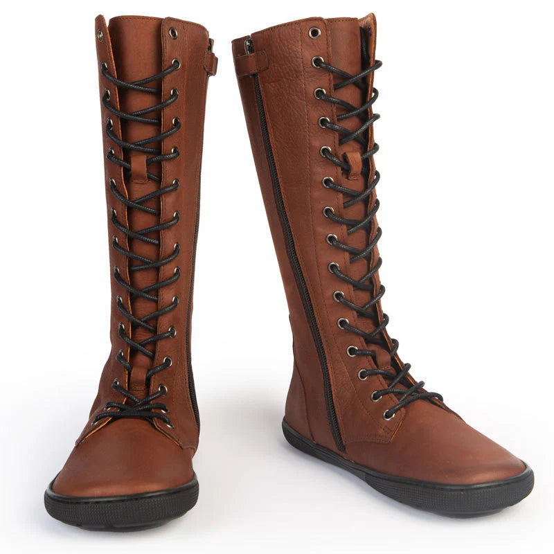 Koel - Flora Hydro Chocolate - Botas altas barefoot-Koel-Cacles Barefoot-Tienda de calzado barefoot respetuoso minimalista