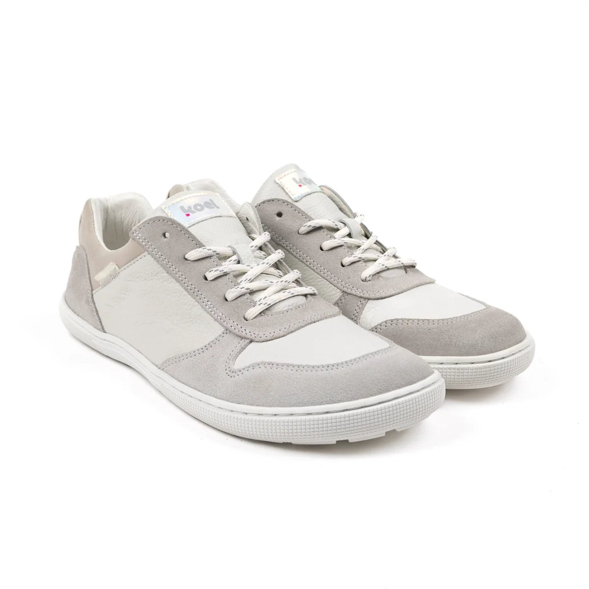 Koel - Francie Leather White / Grey - Casual Sneakers Barefoot-Koel-Cacles Barefoot-Tienda de calzado barefoot respetuoso minimalista